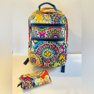 Tech Backpack and Front Zip Wristlet - Vera Bradley 2015 Rio Pattern (Retired)